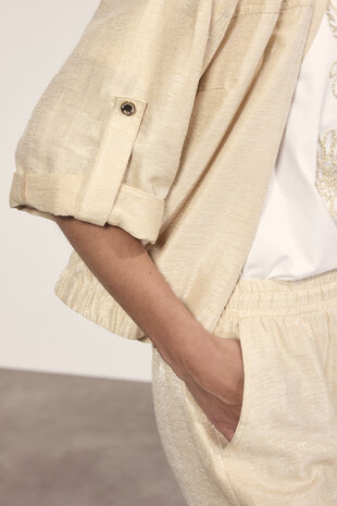 Tramontana Shimmer RollUp Sleeve Jacket  Pebble