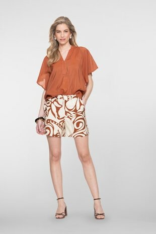 Geisha Short bi-color ecru/tabacco 61400-26