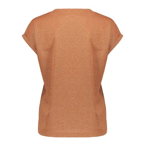Geisha T-shirt lurex V-neck ginger 62351-24