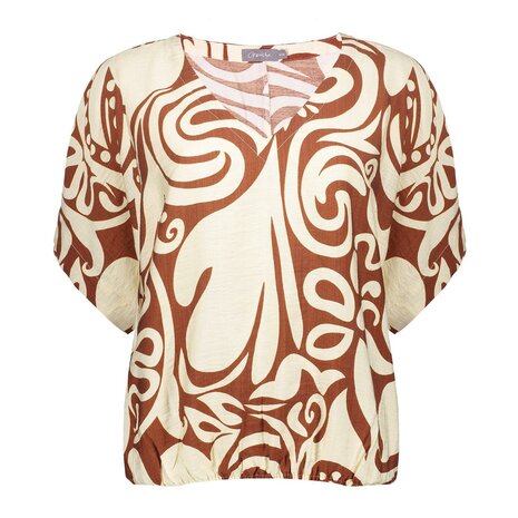 Geisha Top bi-color ecru/tabacco 63435-26
