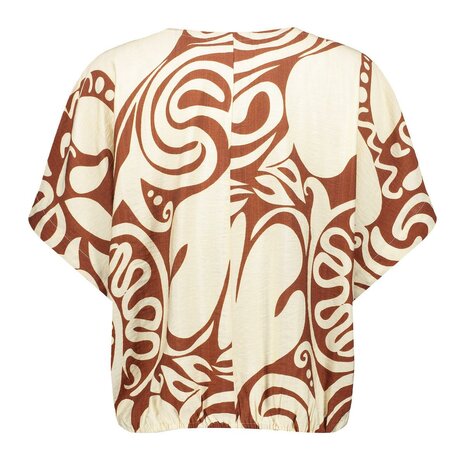 Geisha Top bi-color ecru/tabacco 63435-26
