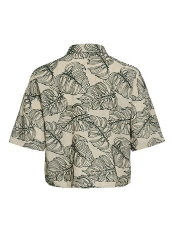Vila viflura 2/4 shirt/1 Birch ATLANTIC DEEP EMBROIDERY