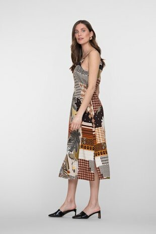 Geisha dress brown/sand/black 67407-20