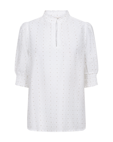 Freequent fqflory-blouse Brilliant White w. Silver