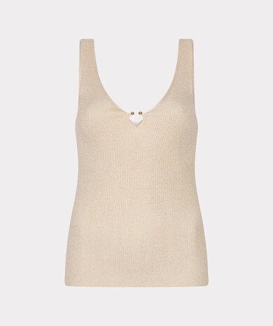Esqualo Singlet ribbed hook lurex sand