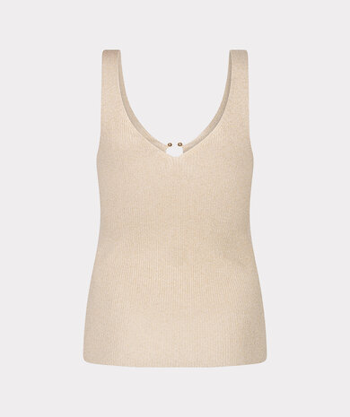 Esqualo Singlet ribbed hook lurex sand