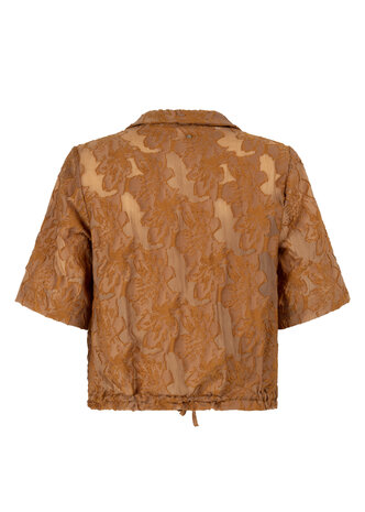 Tramontana Short-Sleeve Blouse Drawcord  Kombucha