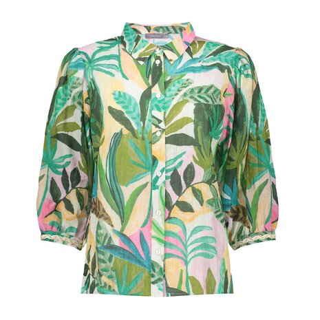 Geisha blouse green/ecru 63450-20