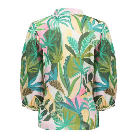 Geisha blouse green/ecru 63450-20