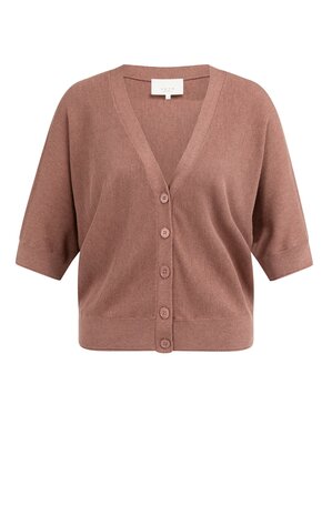 Yaya Batwing cardigan in textured knit burlwood pink melange