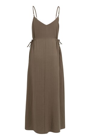 Yaya Strappy dress with drawstrings washed brown