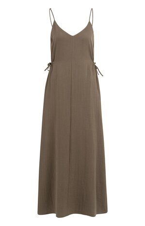 Yaya Strappy dress with drawstrings washed brown