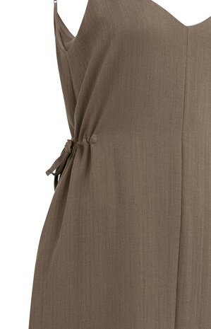Yaya Strappy dress with drawstrings washed brown