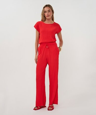 Esqualo Trousers fancy crinkle red