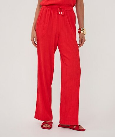 Esqualo Trousers fancy crinkle red