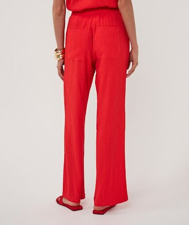 Esqualo Trousers fancy crinkle red