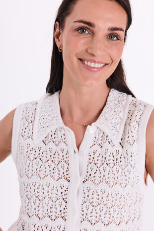 Freequent fqfraya-waistcoat Brilliant white