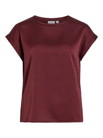 Vila viellette s/s satin top - noos Port Royale