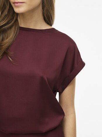 Vila viellette s/s satin top - noos Port Royale