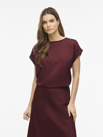 Vila viellette s/s satin top - noos Port Royale