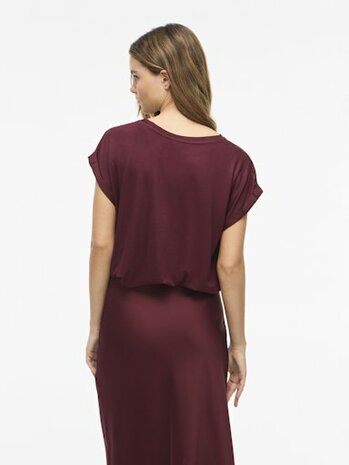 Vila viellette s/s satin top - noos Port Royale