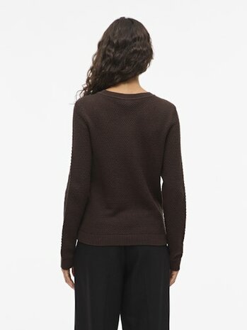 Vila vidalo o-neck l/s knit top- noos Coffee Bean
