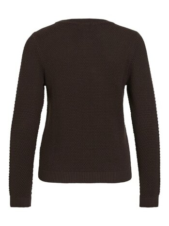 Vila vidalo o-neck l/s knit top- noos Coffee Bean