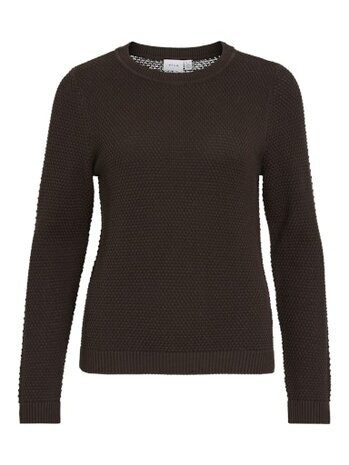 Vila vidalo o-neck l/s knit top- noos Coffee Bean