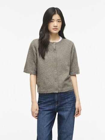 Vila viliga 2/4 o-neck knit cardigan - noos Falcon MELANGE