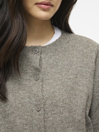 Vila viliga 2/4 o-neck knit cardigan - noos Falcon MELANGE