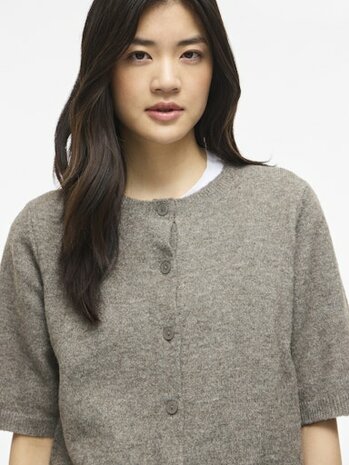 Vila viliga 2/4 o-neck knit cardigan - noos Falcon MELANGE