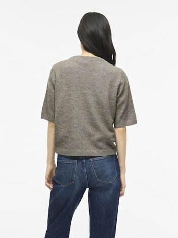 Vila viliga 2/4 o-neck knit cardigan - noos Falcon MELANGE