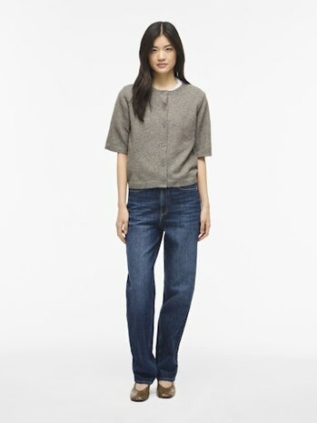 Vila viliga 2/4 o-neck knit cardigan - noos Falcon MELANGE