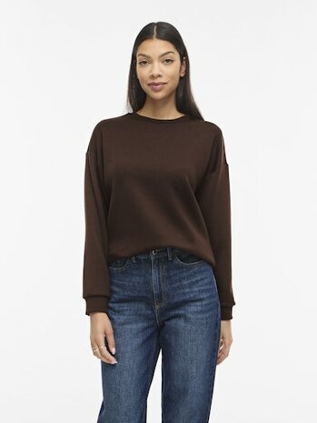 Vila visandy l/s sweat top - noos Coffee Bean