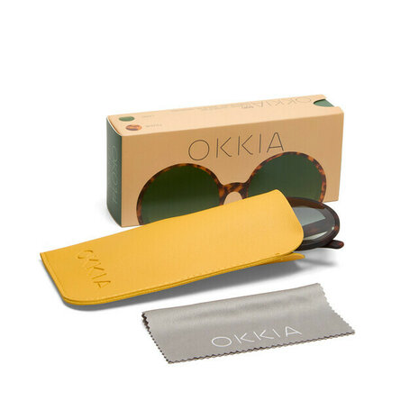 Okkia Monica OK014 CH-GR - CLASSIC HAVANA - Green Lens