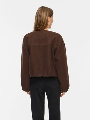 Vila vibalou l/s zipper jacket/tes Coffee Bean