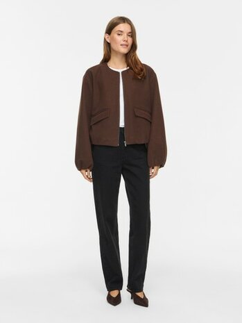 Vila vibalou l/s zipper jacket/tes Coffee Bean