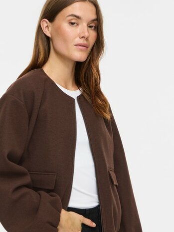 Vila vibalou l/s zipper jacket/tes Coffee Bean