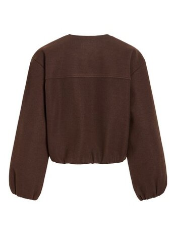 Vila vibalou l/s zipper jacket/tes Coffee Bean