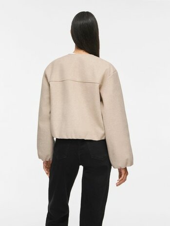 Vila vibalou l/s zipper jacket/tes Super Light Natural Melan