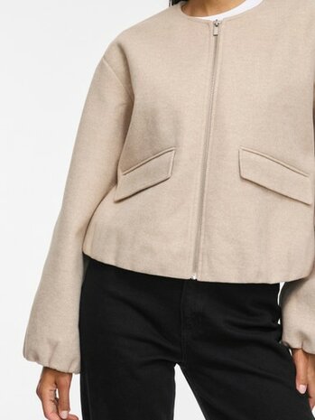 Vila vibalou l/s zipper jacket/tes Super Light Natural Melan