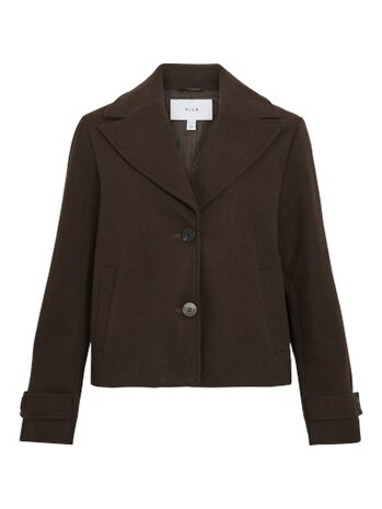 Vila visolo l/s short jacket/tes/2 Coffee Bean