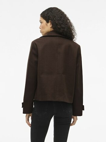 Vila visolo l/s short jacket/tes/2 Coffee Bean