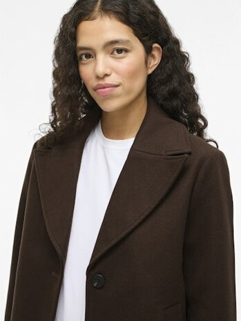 Vila visolo l/s short jacket/tes/2 Coffee Bean