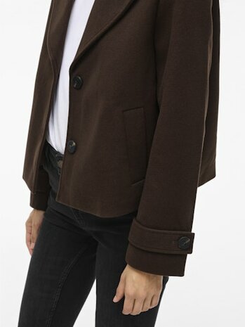 Vila visolo l/s short jacket/tes/2 Coffee Bean