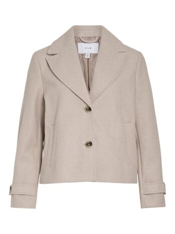 Vila visolo l/s short jacket/tes/2 Natural Melange