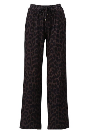K-Design Broek met luipaardprint & strepen D322-P161