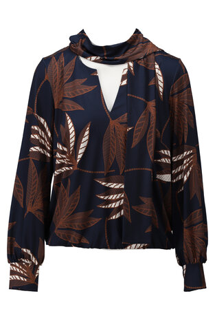 K-Design Top met sjaaltje & print D307-P154