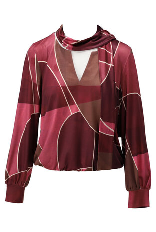 K-Design Top met sjaaltje & print D307-P165