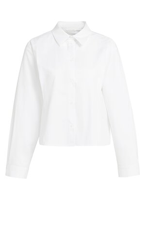 Yaya Poplin blouse with button detail pure white